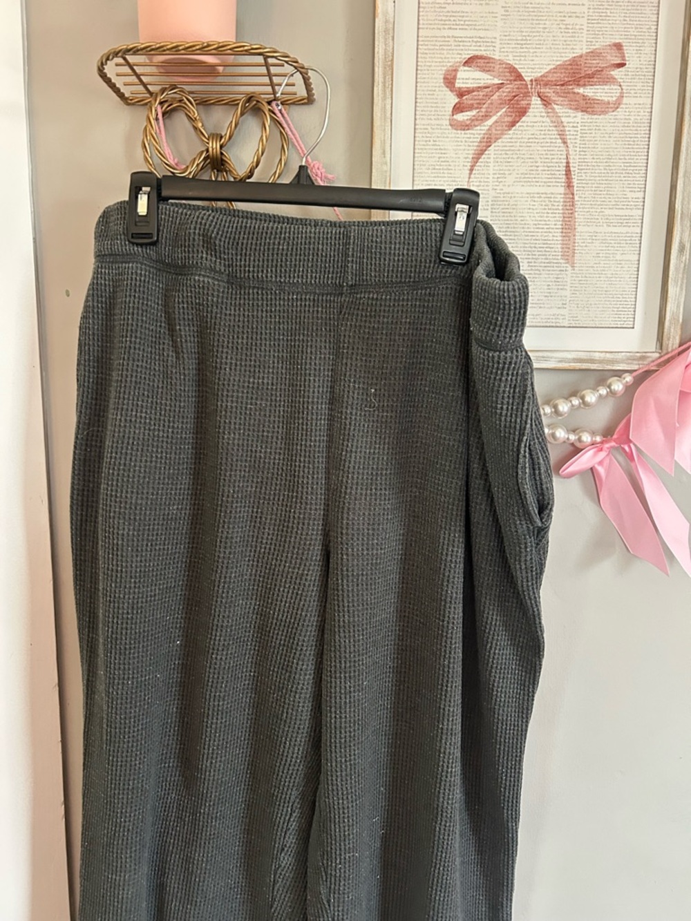 Thick Waffle Plus Size Sweatpants Grey 18/20